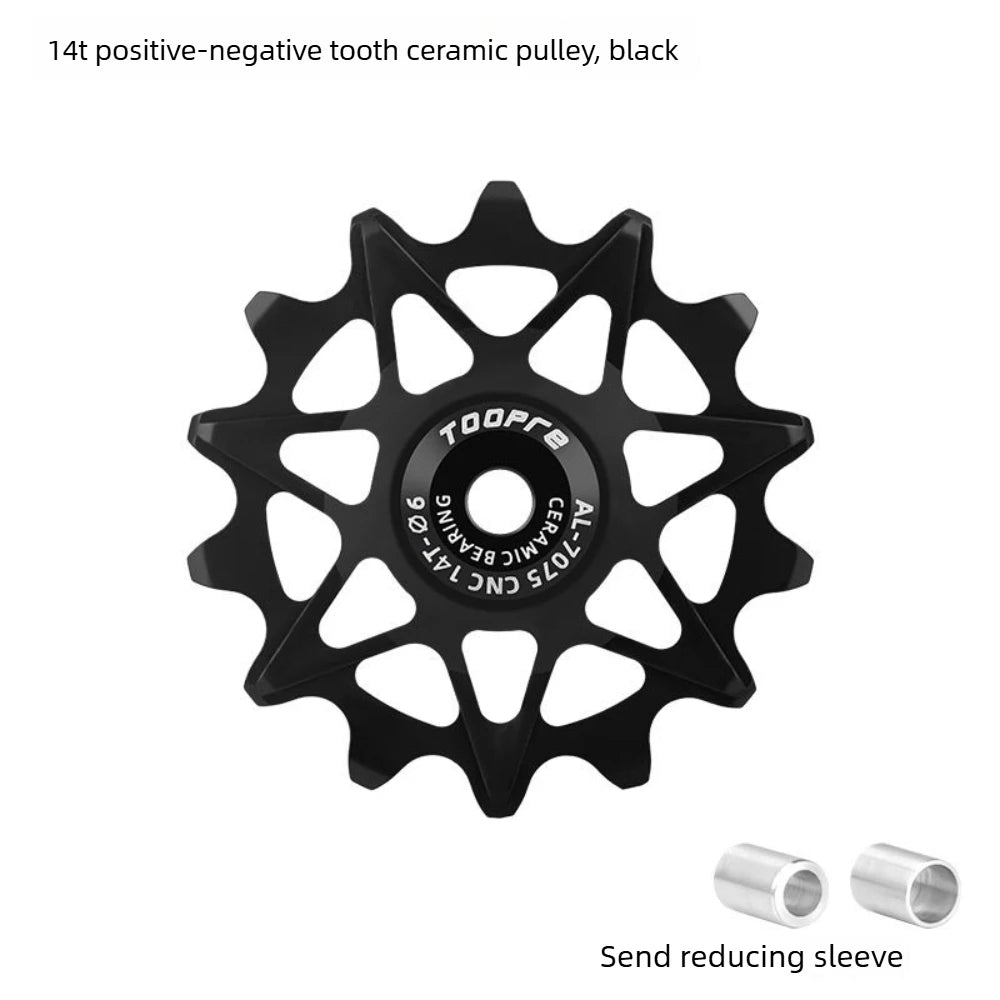 TOOPRE 10T/12T/14T/16T Bicycle Rear Derailleur Ceramic Jockey Wheel Pulley Wheel for Mountain Road Bike Lightweight Low Friction