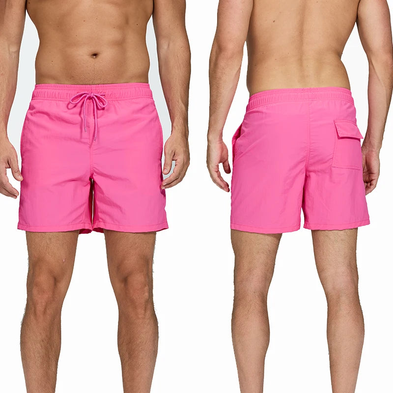 Datifer Brand Summer Men Shorts Fashion Nylon Solid Mesh Liner Traje De Baño Drawstring For Swimsuits Male Surf Sports Shorts