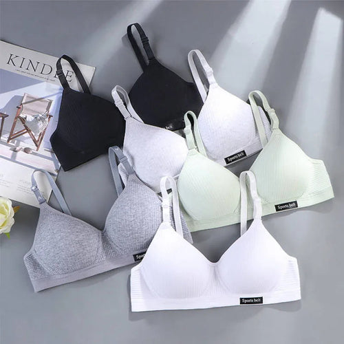 3pcs Women Thin Wireless Bra Girl Seamless Push Up Bra Student Comfort V-Shaped Underwear Adolescent Breathable Comfort Lingerie