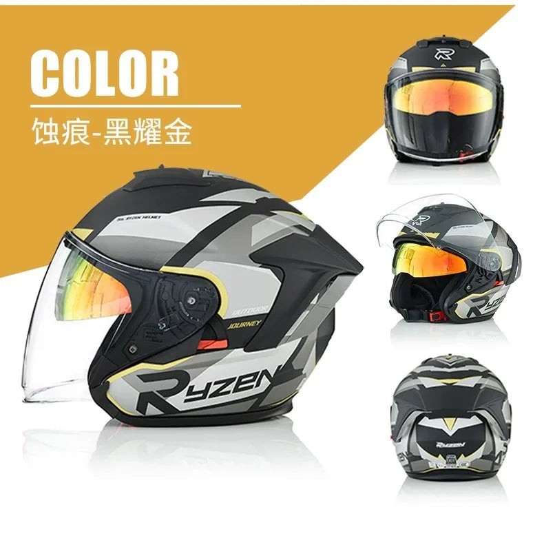 Lightweight Ventilated 3/4 Open Face Helmet DOT ECE Approves Motorbike Scooter Scooter Half Helmet Open Face Casco Moto