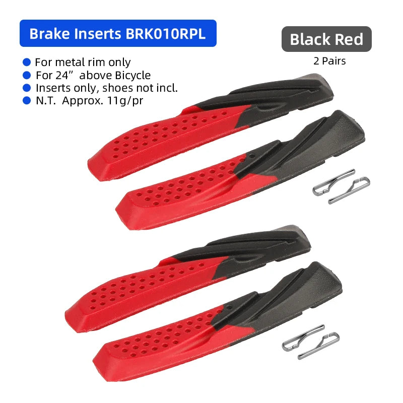 MTB V-brake Pads W/ 70mm Rubber Brake Inserts All Weather Use Metal Rims Wheel Friction Blocks Kits for XT XTR M70R2/S70C/M70CT4