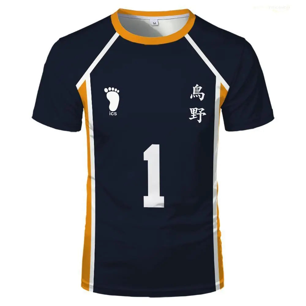 Anime Haikyuu Role Play Jersey Karasuno High School Volleyball Club Hinata Shoyo Kageyama Sportswear Jersey Unisex Crew Neck Top