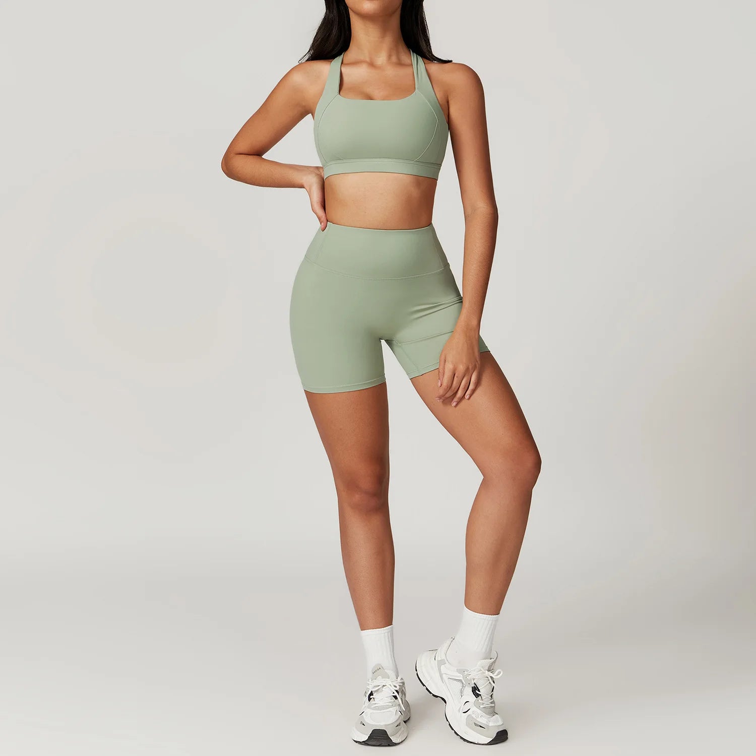 Women's Tracksuit 2PCS Fitness Suit Yoga Sets Sportswear Workout Sports Bra High Waist Leggings Gym Clothing Push Up Sports Suit