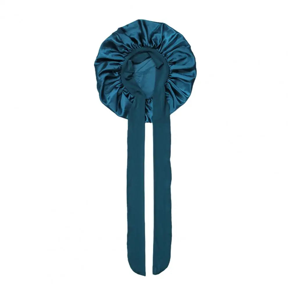Women Sleeping Hair Bonnet with Tie Band Night Sleep Cap Adjustable Silk Satin Bonnet Wrap for Braids Long Curly Hair