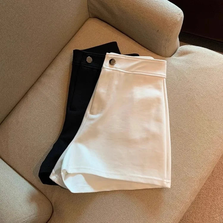 2026 Women's Summer Black Shorts, Thin Breathable High Waist Slim-fit A-line Stretchy Hot Pants for Y2K