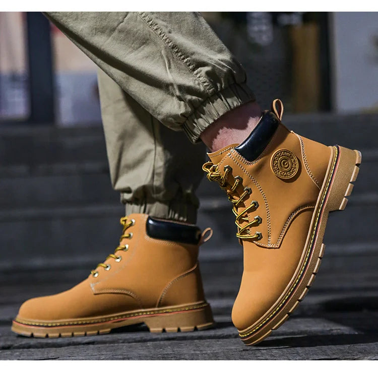high-top Work Boots For Men Anti-smash Anti-puncture Work Shoes with Steel Toe leather safety shoes men for work waterproof shoe