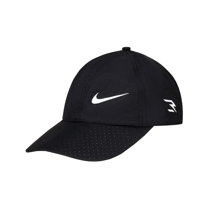 Nike 3Brand logo print breathable casual sports versatile nylon baseball cap, unisex couple's style, solid black N32533077GS-001