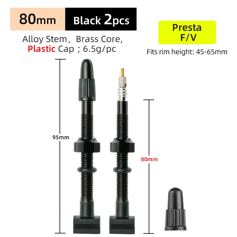Presta Nozzles W/ Uni-body Rectangle Base for Bicycle Tubeless Rim F/V Valve Nipples MTB Road Bicycle Carbon Wheelset Tire Part