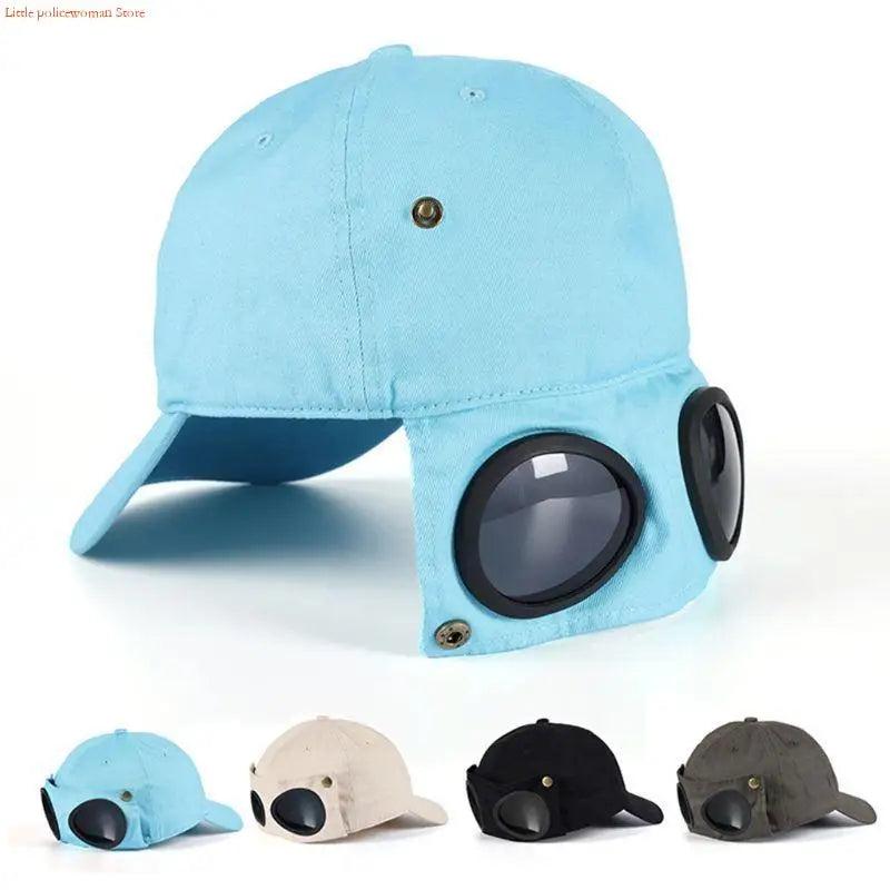F92D Baseball Hat For Men Hip Hop Hats Curved Visor Baseball Hat with Goggles