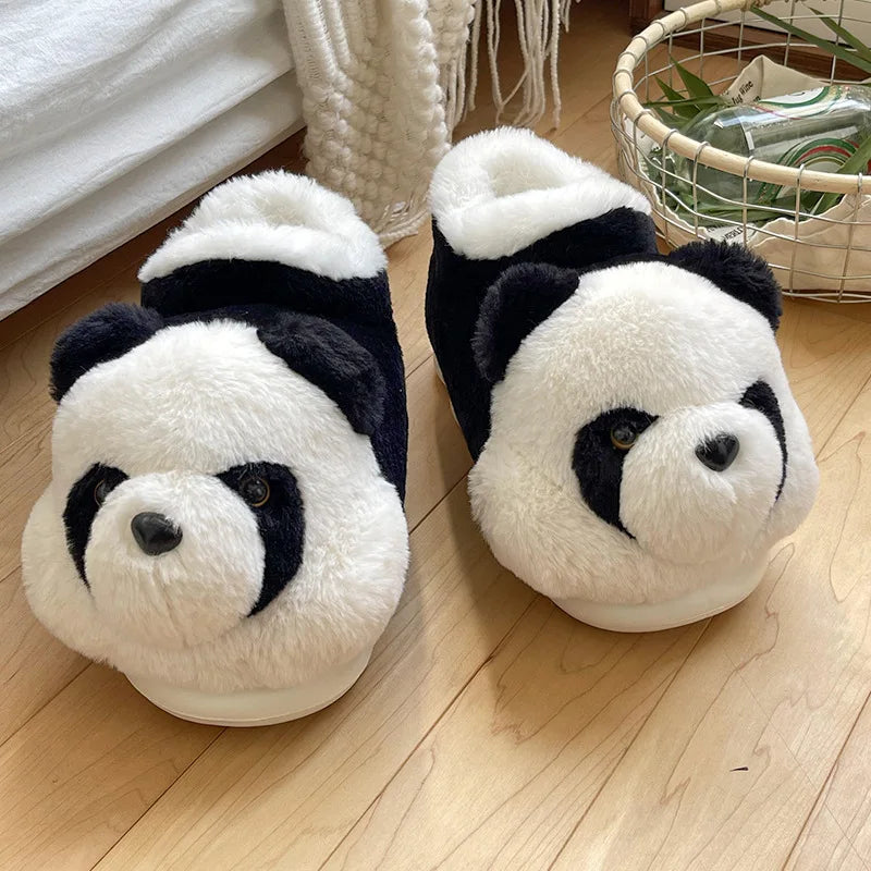 Newest cat paw feet slippers woman fluffy closed heel home shoes for women winter warm slip on animal claw slipper furry loafer