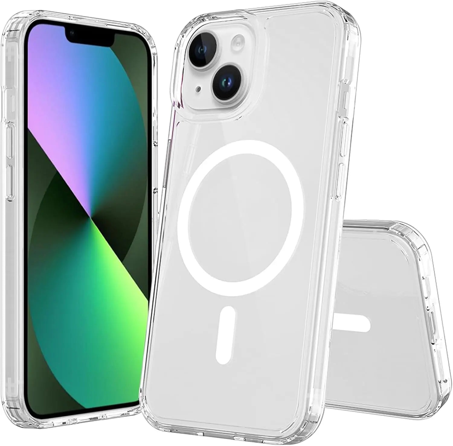 Original Magnetic Transparent Phone Case, Silicone Case for iPhone 17 Air 16 15 14 13 Pro Max Plus 16E Magsafe