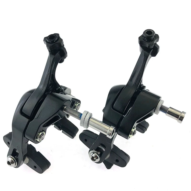 Aluminum Dual Pivot Side Pull Brake Calipers, Front & Rear Road Bike Racing Brakes with Brake Pads