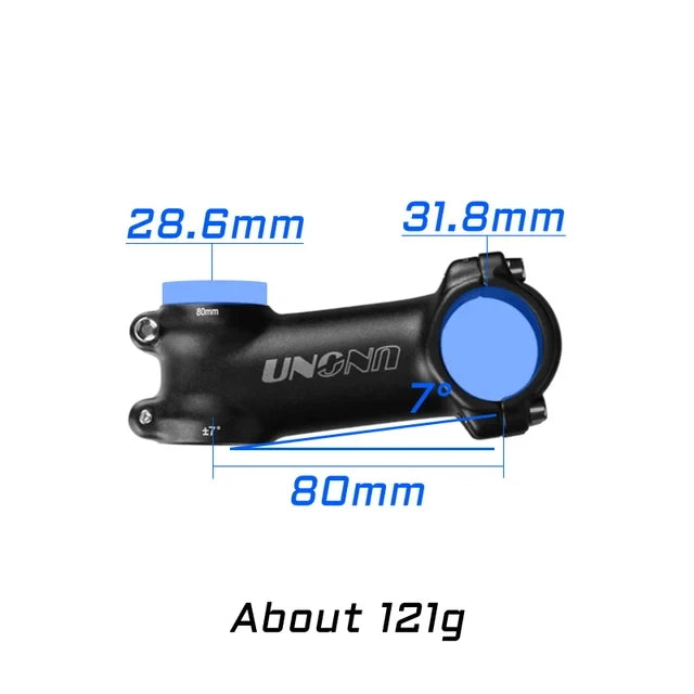 UNO MTB Bike Stem -7 17 35 Degree Ultralight Aluminum Alloy 31.8mm 60 70 80 90 100 110 120 130mm Road Bicycle Stem King Alloy