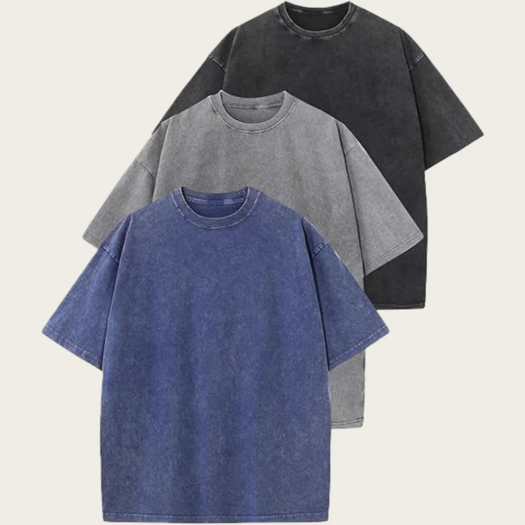 Three-Piece Women Oversized T Shirts Acid Washed Cotton Tees Vintage Baggy Loose Fit Streetwear Workout Tops Summer Casual Wear