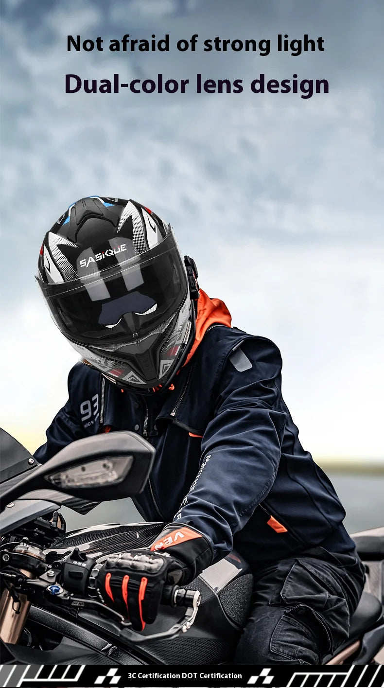 New Flip Up Motorcycle Helmet Dual Lens Sun Visor DOT Certified Bluetooth Compatible Unisex Adult Motorbike Full Face Helmet