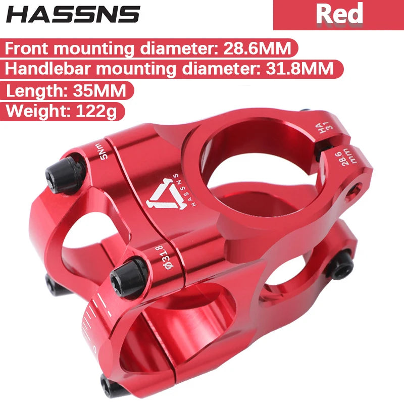 HASSNS MTB Handlebar Stem 31.8mm Road Bike Mountain Bicycle Bridge Short Power Aluminum Alloy Ultralight High-strength Short