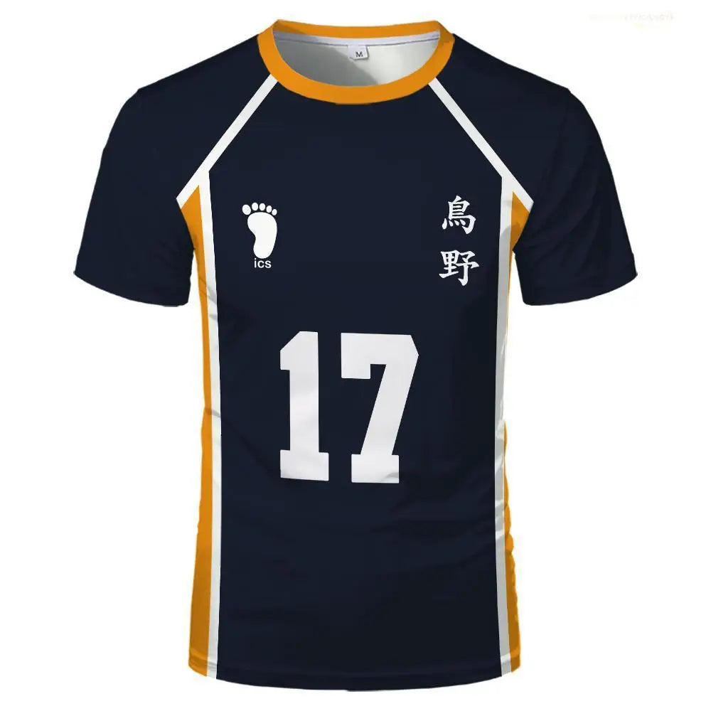 Anime Haikyuu Role Play Jersey Karasuno High School Volleyball Club Hinata Shoyo Kageyama Sportswear Jersey Unisex Crew Neck Top