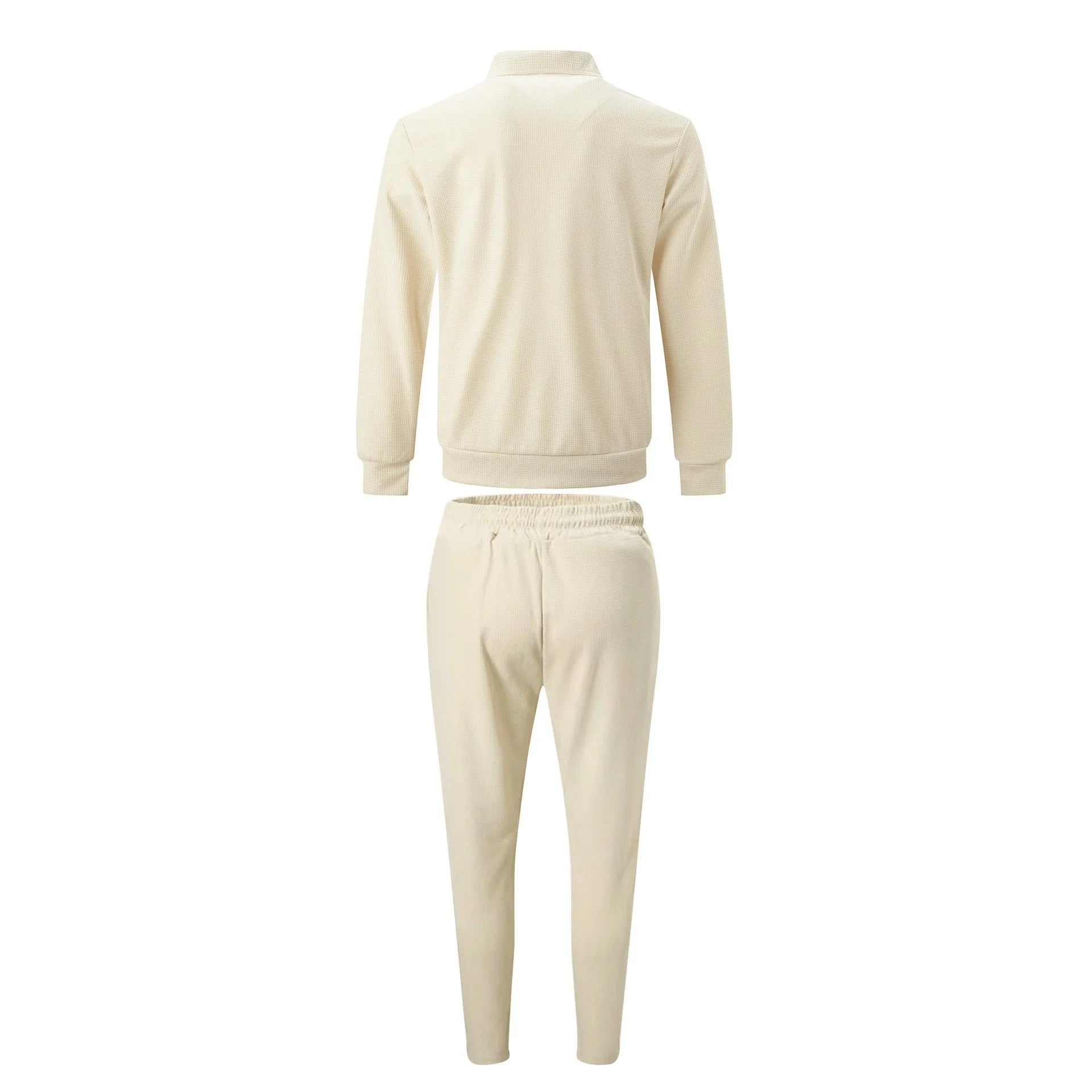 The new 2025 spring and autumn sports men's youth popular solid color jacket jacket trousers two leisure sports suit