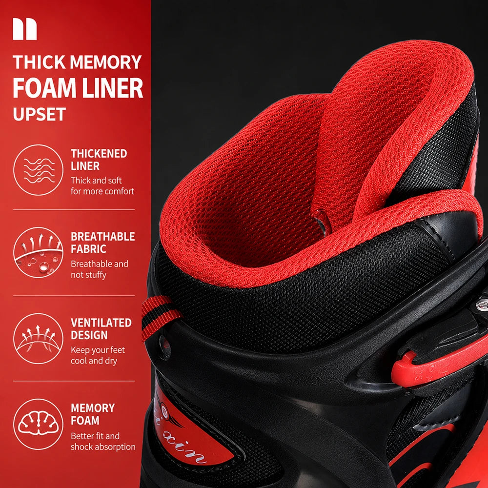 Kids Inline Skates Adjustable Roller Blades Boys Girls Flash Wheels Outdoor Skating Shoes Safe Brake ABEC7 Beginners Youth Sport
