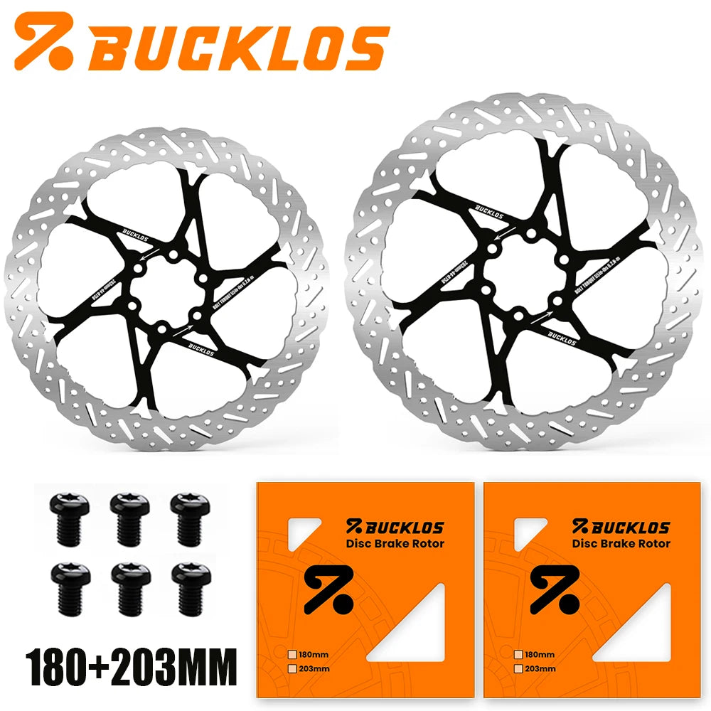 BUCKLOS 2PC Bicycle Rotor Bike Brake Discs 160mm 140mm 180mm 203mm Brake Discs Heat Dissipation Hydraulic Disc Brakes Rotor