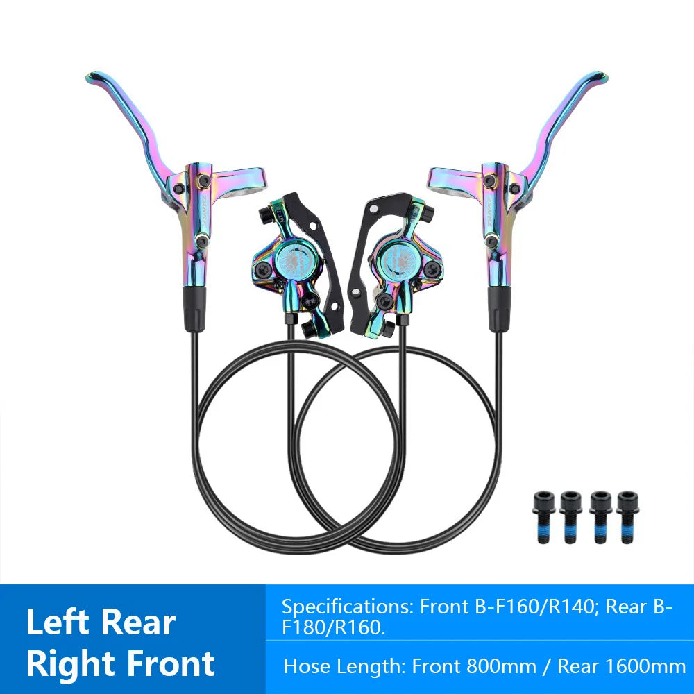 MT200 Bike Hydraulic Disc Brake MTB Brake BL BR 800/1600mm Bicycle Brake 2 Piston 3 Finger Steel Lever Bike Parts Upgrade
