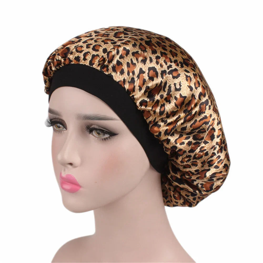 Hair Caps for Sleeping Women Bath Double Layer Headwear Cover Hat Curly New Satin Sleeping Hair Cap Skullies Beanies Accessories