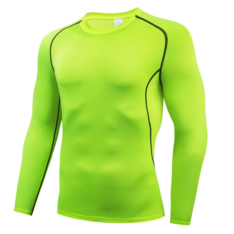 Autumn Winter Compression Shirt Long Sleeve Casual Slim T Shirts For Men Quick Dry Football Tops Gym Sport T Shirt Man Clothing