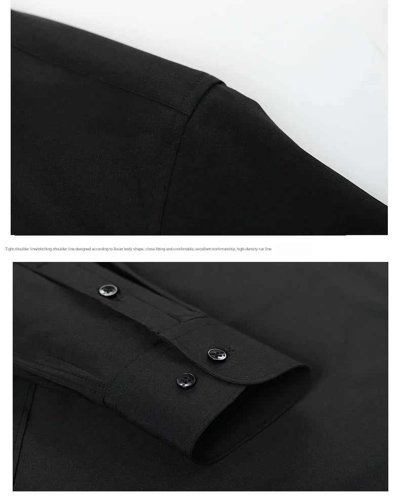 Four sided elastic shirt for men's shirt, multi-color non ironing, wrinkle resistant, simple business dress, casual shirt