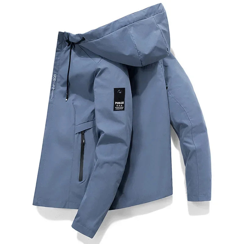 Trendy Men's Workwear Jacket NewNew sty Style Spring Autumn Korean Version Versatile Top Casual Hooded Jacket Machine Embroidery