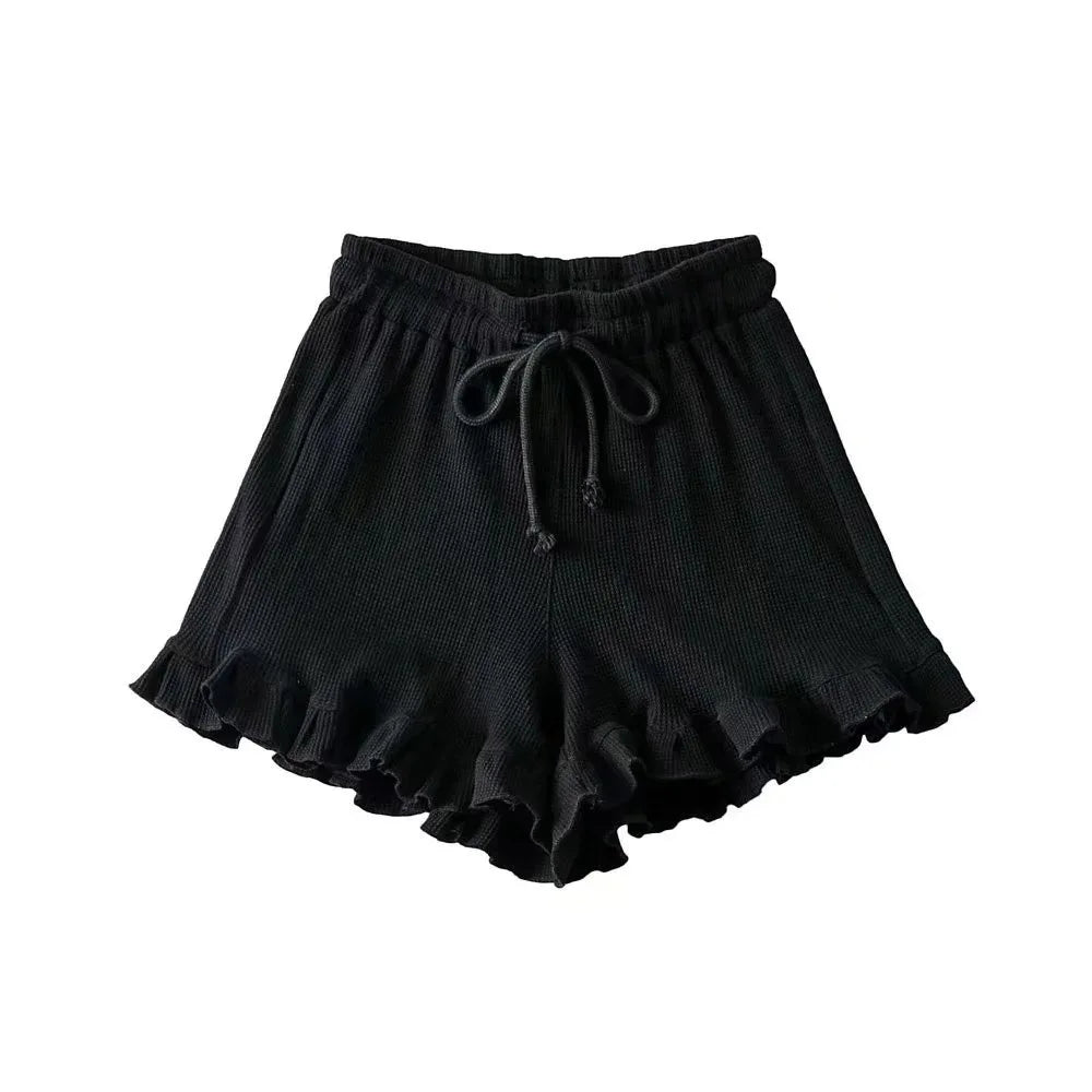Women's Shorts Breathable Drawstring Elastic Waist Pants Lightweight Solid Color Casual Sports Sweatpants Fashion Lady Hot Pants