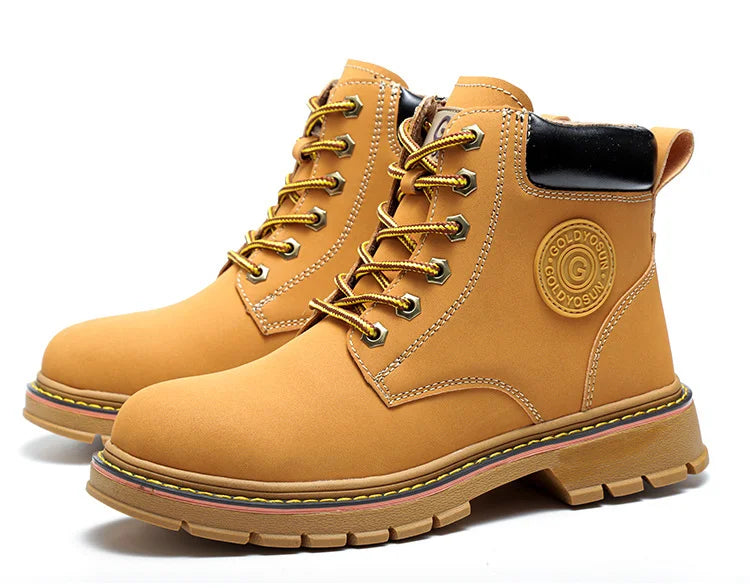 high-top Work Boots For Men Anti-smash Anti-puncture Work Shoes with Steel Toe leather safety shoes men for work waterproof shoe