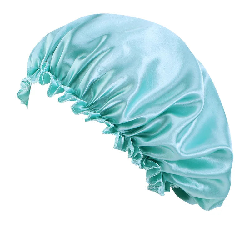 Women Solid Satin Sleeping Night Caps Elastic Band Hair Care Bonnets Used To Hair Care