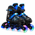 Kids Inline Skates Adjustable Roller Blades Boys Girls Flash Wheels Outdoor Skating Shoes Safe Brake ABEC7 Beginners Youth Sport