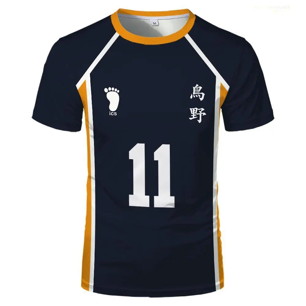 Anime Haikyuu Role Play Jersey Karasuno High School Volleyball Club Hinata Shoyo Kageyama Sportswear Jersey Unisex Crew Neck Top