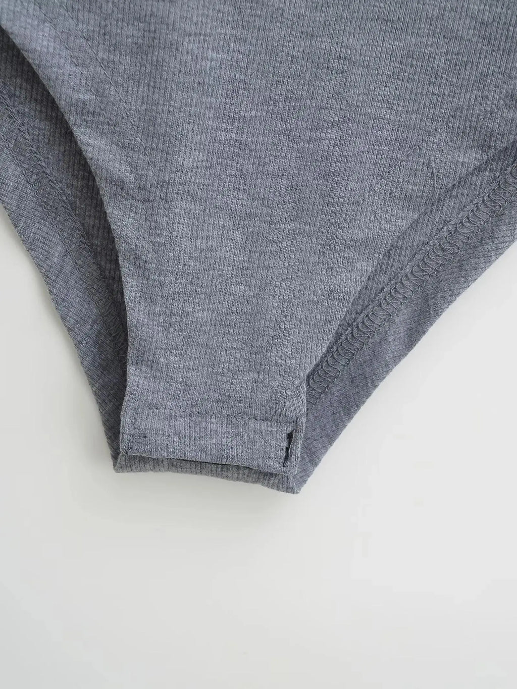 Women Short Sleeve Square Collar Bodysuits Summer Rib Knitted Elastic Slim Top Jumpsuits Solid Color