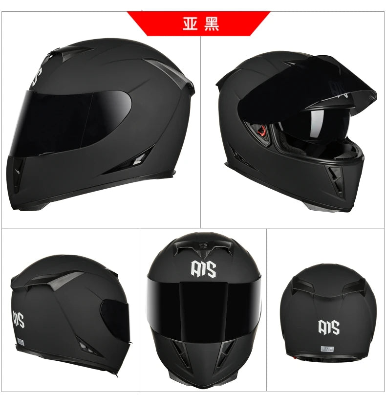 AIS helmet men and women electric motorcycle hard hat full helmet four-season summer knight head