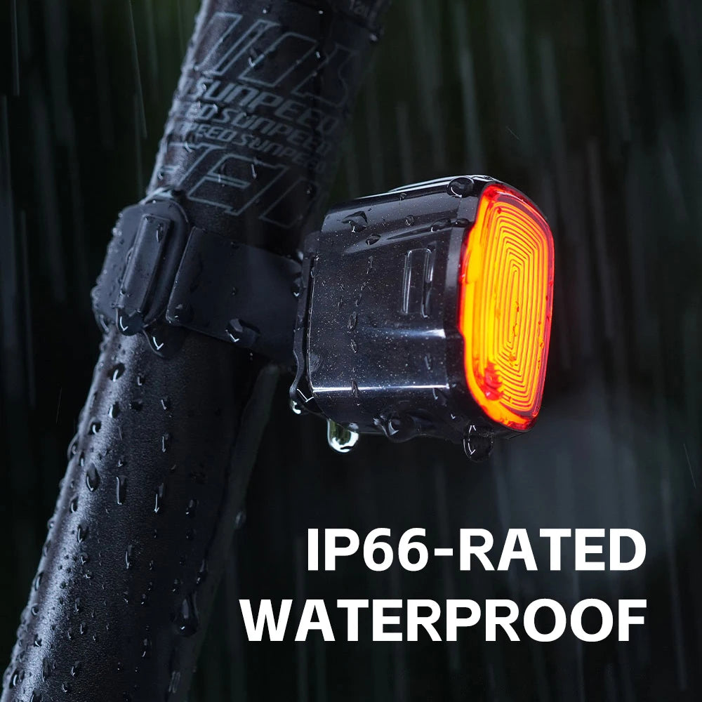 LITERIDE USB Rechargeable Bicycle Tail Light, IP66 Waterproof LED Rear Lamp for MTB Road Bike Cycling