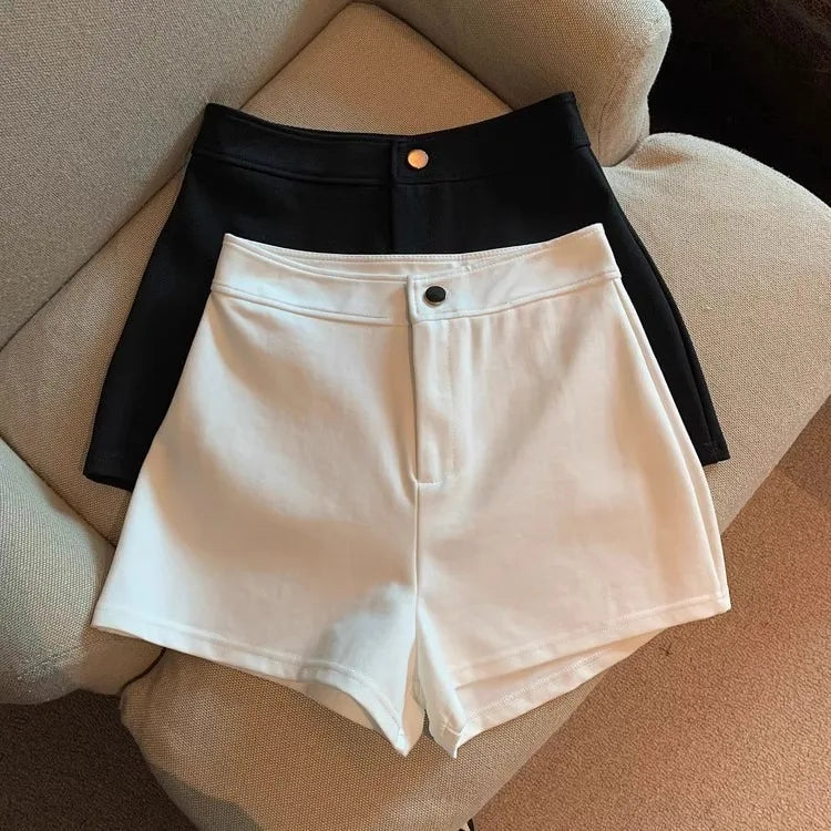 2026 Women's Summer Black Shorts, Thin Breathable High Waist Slim-fit A-line Stretchy Hot Pants for Y2K