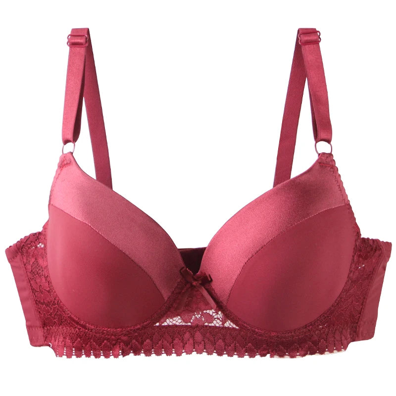 DaiNaFang Push Up Bras For Women Pink Blue Black Gray Beige White Burgundy Underwear Lace Minimize Seamless Lingerie