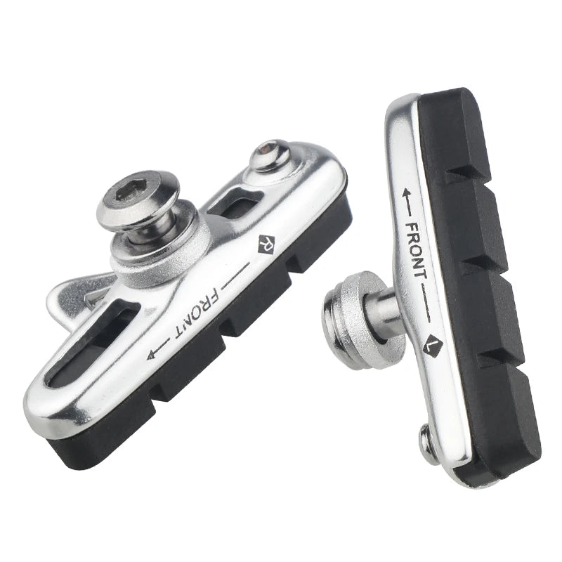 Road Bike Carbon Wheel Rim C/V-Brake Pads W/ 55mm Detachable Rubber Composite Inserts Low Noise All Weather Use Braking Blocks