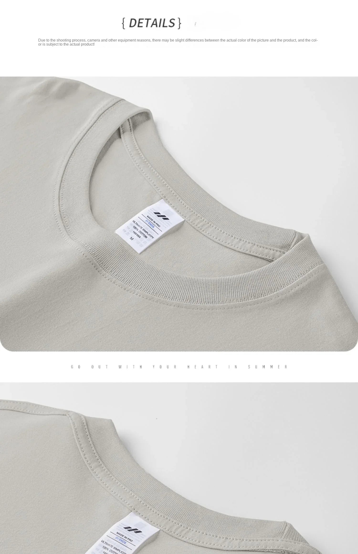 100% cotton heavy t-shirt summer solid color 230 g men's white casual all-match round neck fall shoulder short sleeve