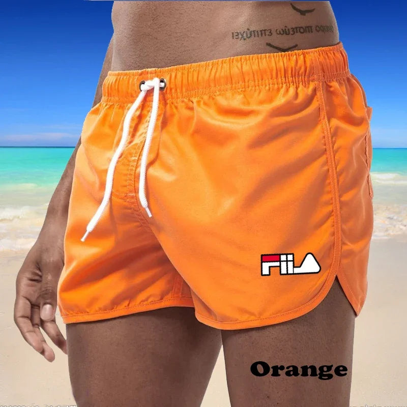 2026 Men's Multi-color Printed Quick-Dry Breathable Beach Shorts, High-Quality Three-Panel Elastic Design Leisure Sports Shorts