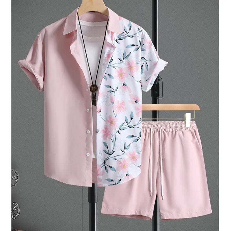 Hawaiian Men's Short Sleeve Shirt And Beach Shorts Set Beach Party Men's Shorts Summer Vacation Fashion Men's Casual Shirt