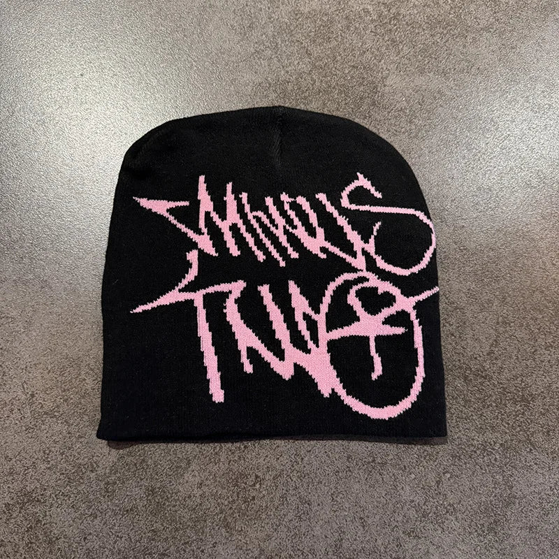 Letter Jacquard Knitted Hat Simple Trendy Men Women Y2k Winter Pop Harajuku Vintage Warm Hip Hop Unisex Fashion
