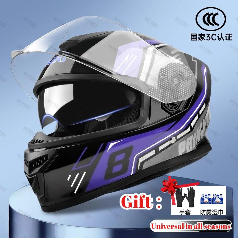 Universal Motorcycle Helmets Full-Face Helmets for Men and Women Electric Scooter Safety Helmets Casco De Moto