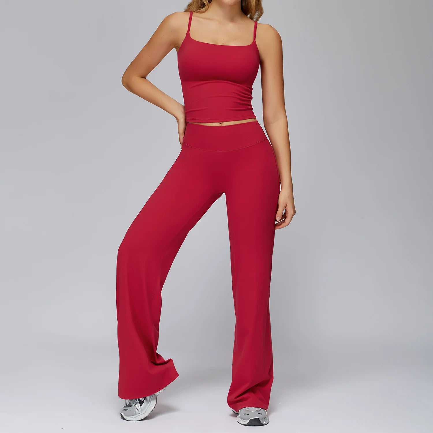 Yoga Set 2 Pieces Sports Outfits Female Clothing Fitness Vest Sportswear Women Tracksuit High Waist Leggings Sport Bra Yoga Suit