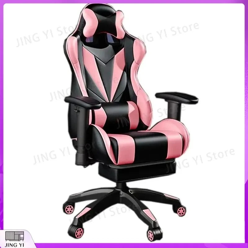 High-Back Gaming Chair with Footrest Massage Function PU Leather Reclining Computer Chair Ergonomic Office Chair for Gamers