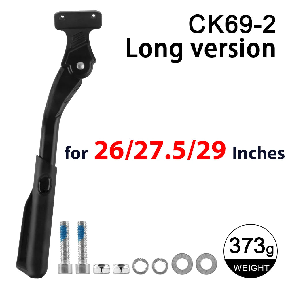 Adjustable MTB Kickstand Heavy Duty Aluminum Alloy MTB Snow Folding Electric Bike Footrest Kit Rear Supporter 16-29 Inch Bicycle