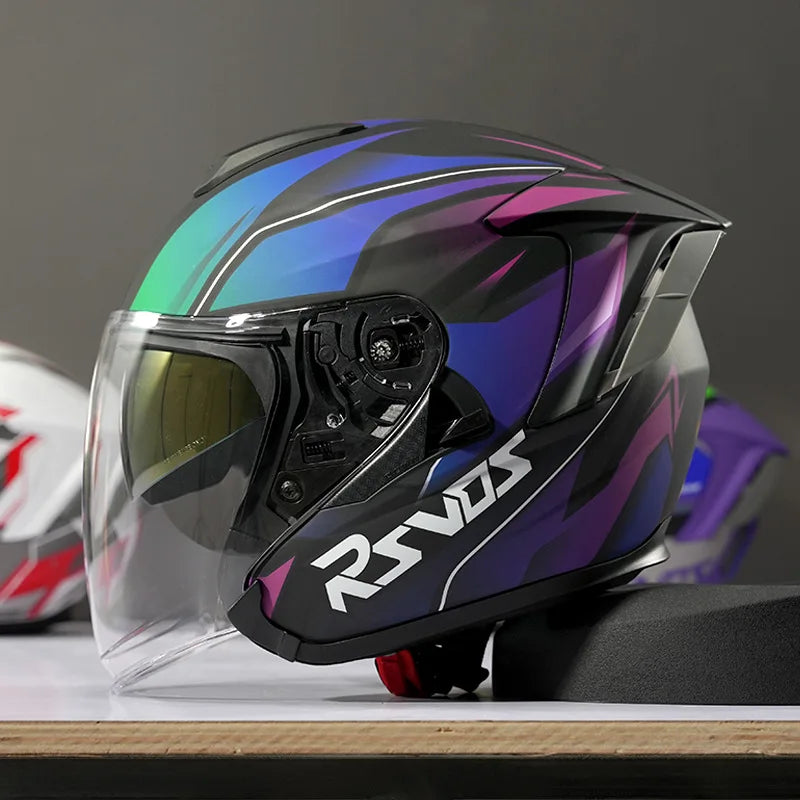 Lightweight Ventilated 3/4 Open Face Helmet DOT ECE Approves Motorbike Scooter Scooter Half Helmet Open Face Casco Moto