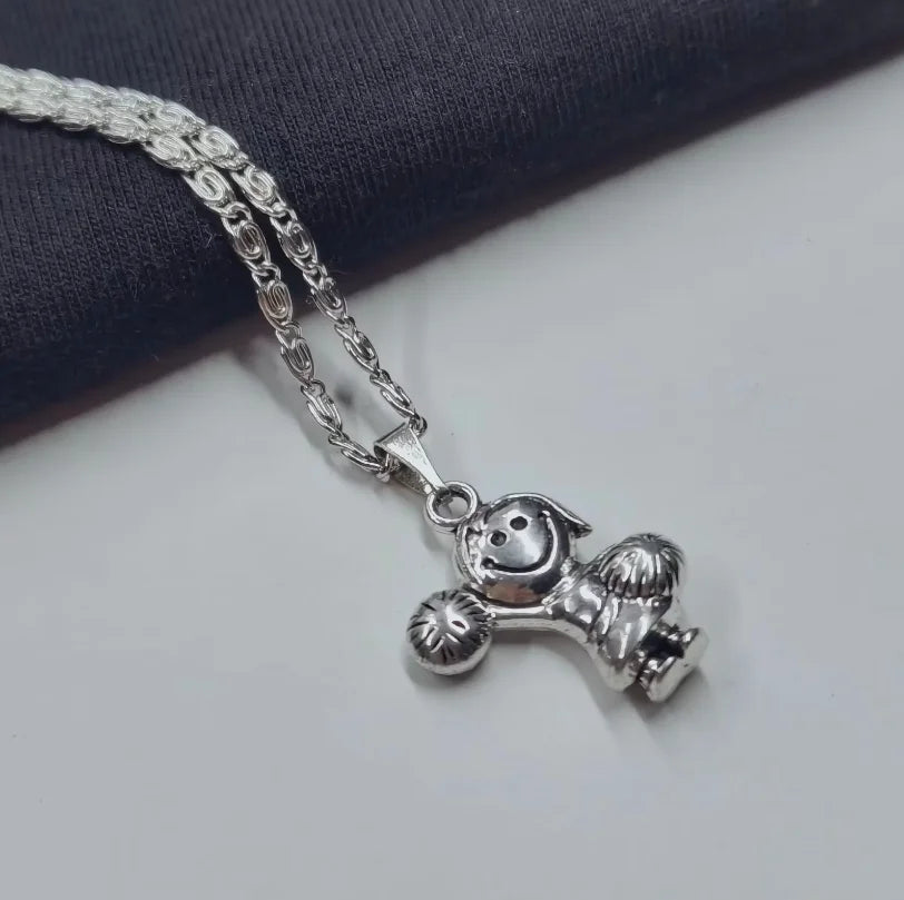 1pcs Hockey Basketball Volleyball Racquet Hat Necklace 45cm Stainless Steel Chain Women Sports Jewelry Wholesale Sales